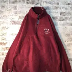 【ヴィンテージ】レトロ ハーフジップ フリースジャケット古着usedAS91