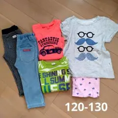 キッズ服 6点セット 120-130 まとめ売りロンT　Tシャツ パンツ