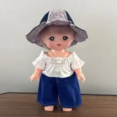 メルちゃん ソランちゃん ◇ トップス＋パンツ ◇ ホワイトxブルー
