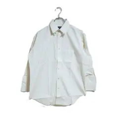 長袖シャツ ホワイト L ストライプ柄 上品 カジュアル