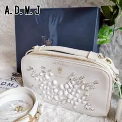 A.D.M.J ビジュー 2way ウォレット ショルダーバッグ スワロフスキー