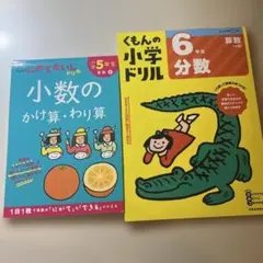 公文 ドリル　6年生分数&少数のかけ算・わり算　２冊セット❣️