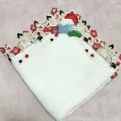 近沢レース⭐︎【完売】どすこい日本ホワイト　タオルハンカチ　和レース