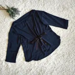 【any sis blanc】トップス/ネイビー/長袖/リボン/レディース/紺