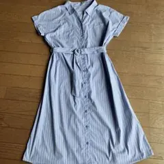 NATURAL BEAUTY BASIC シャツワンピースサイズ Lストライプ