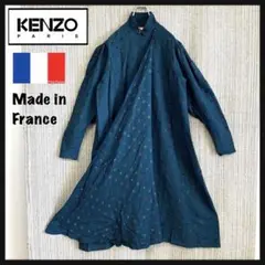 【レア】仏製 KENZO PARIS 総柄 ウール ワンピース レトロ