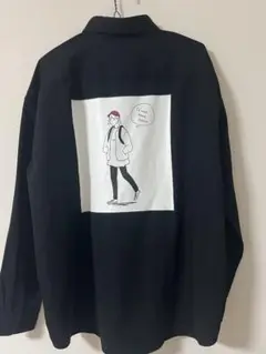 NAIVE MAGIC ブラックシャツ イラスト付き