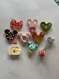 【美品】Disneyデコパーツ9点セット スイーツモチーフ