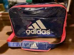 220 エナメルバッグ スポーツ adidas ネイビーピンク