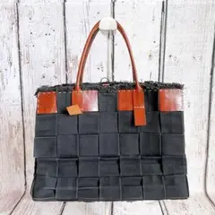 【JAMIN PUECH】フリンジ 編み込み トートバッグ ジャマンピュエッシュ