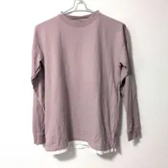 160 コットン 長袖Tシャツ ピンク