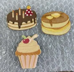 スイーツ刺繍ワッペン3個セット