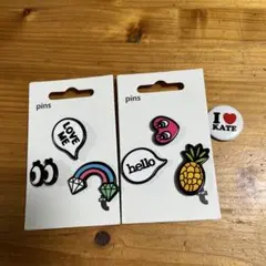 カラフルなピンバッジセット 7個入り