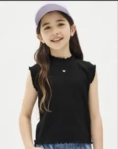 GU 新品、未使用！girls ハートカットアウトリブT ノースリーブ　150