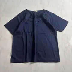 美品　PELLEVO 刺繍デザイン入りカットソー　半袖　日本製　綿100%