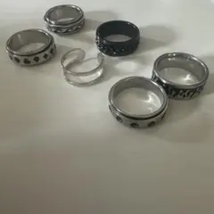 ステンレススチールリング 6個セット
