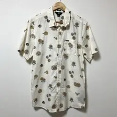 ボルコム　シャツ　花　太陽　白　ホワイト　夏　ストリート　アロハシャツ　夏