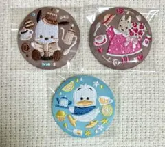 サンリオキャラクターズ 　刺繍缶バッジ　3個セット