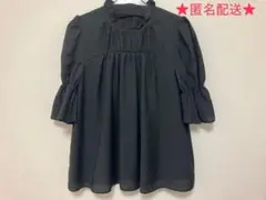 プロポーションボディドレッシング オーガンジーフリルブラウス ブラック