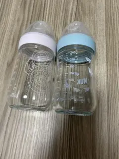 NUK ガラス 哺乳瓶 240ml 2本セット