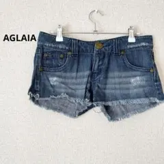 AGLAIA 短パン　デニム　ジーンズ　水着　プール　M コットン100%