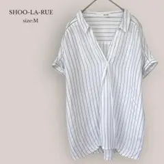 シューラルー SHOO-LA-RUE✨美品✨半袖シャツ　ストライプ　スキッパー