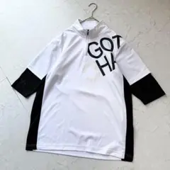 GOTHA ガッチャ ゴルフ ハーフジップ シャツ XL ホワイト ブラック