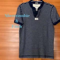 Abercrombie & Fitch ヘンリーネック　ボーダーT XL(M)