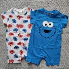 H&M　セサミストリート　ロンパース　70～80cm　6－9m　2点セット