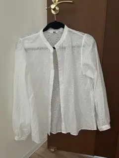 コットンエンブロイダリーブラウスWHITE