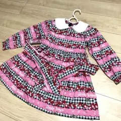 シャーリーテンプル ワンピース 130 チェリー さくらんぼ ギンガムチェック