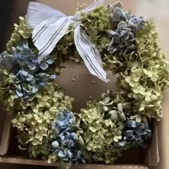 アナベルと秋色紫陽花のリース