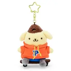 <新品>サンリオ　ポムポムプリン　マスコットホルダー（スケボー）　ぬいぐるみ