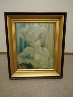ルノワール、【白い帽子の娘】、希少画集画、新品高級額・額装付、状態良好 ルノワール 、【帽子の女】、希少画集画、新品高級額・額装付