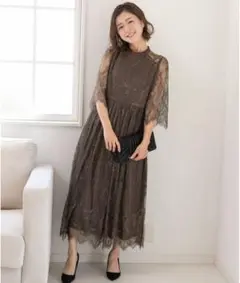ほぼ新品✨PREFERIR シアーレース スタンドカラー結婚式