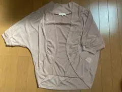 grove ピンク 五分袖カーディガン透ける