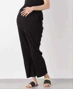 LEPSIM　マタニティ　リブパンツ　ブラック