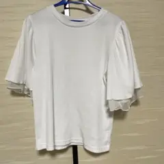 COLZA フリル袖 ホワイト Tシャツ M