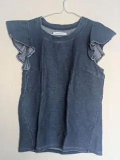 【MOUSSY】フリル付き 半袖 Tシャツ サイズ1 デニム