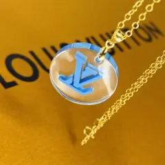 【ルイヴィトン】モノグラムネックレス 純銀製の金18Kコーティングチェーン