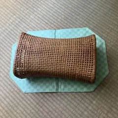竹製 曲線状 枕 編み込みデザイン