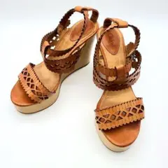 Chloe クロエ ウェッジソール レザーサンダル 厚底 パンプス ハイヒール