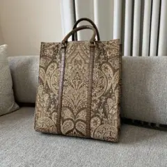 【超美品】Hashibami ペイズリー柄 ウォヴトートバッグ 本革