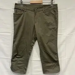 【K.T】キヨコタカセ　カーキ　クロップド丈　パンツ　ストレッチ素材　13T