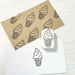 ソフトクリームの消しゴムはんこ #105