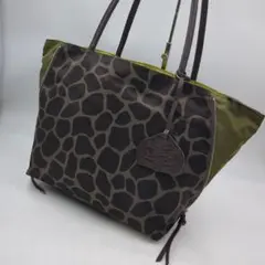 美品 OSAM オサム ジラフ柄 トート ハンドバッグ キリン柄 チャーム