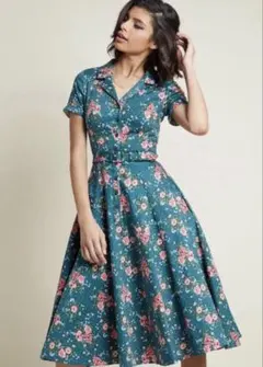 コレクティフcollectif花柄半袖シャツワンピース