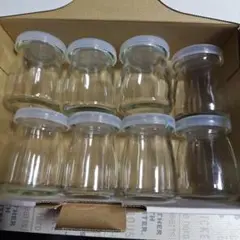 プリン空き瓶 8個セット 蓋付き
