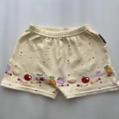 フルーツ刺繍 ハーフパンツ クリーム色