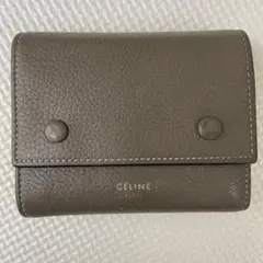 付属品あり セリーヌ CELINE 折り財布 グレージュ イエロー